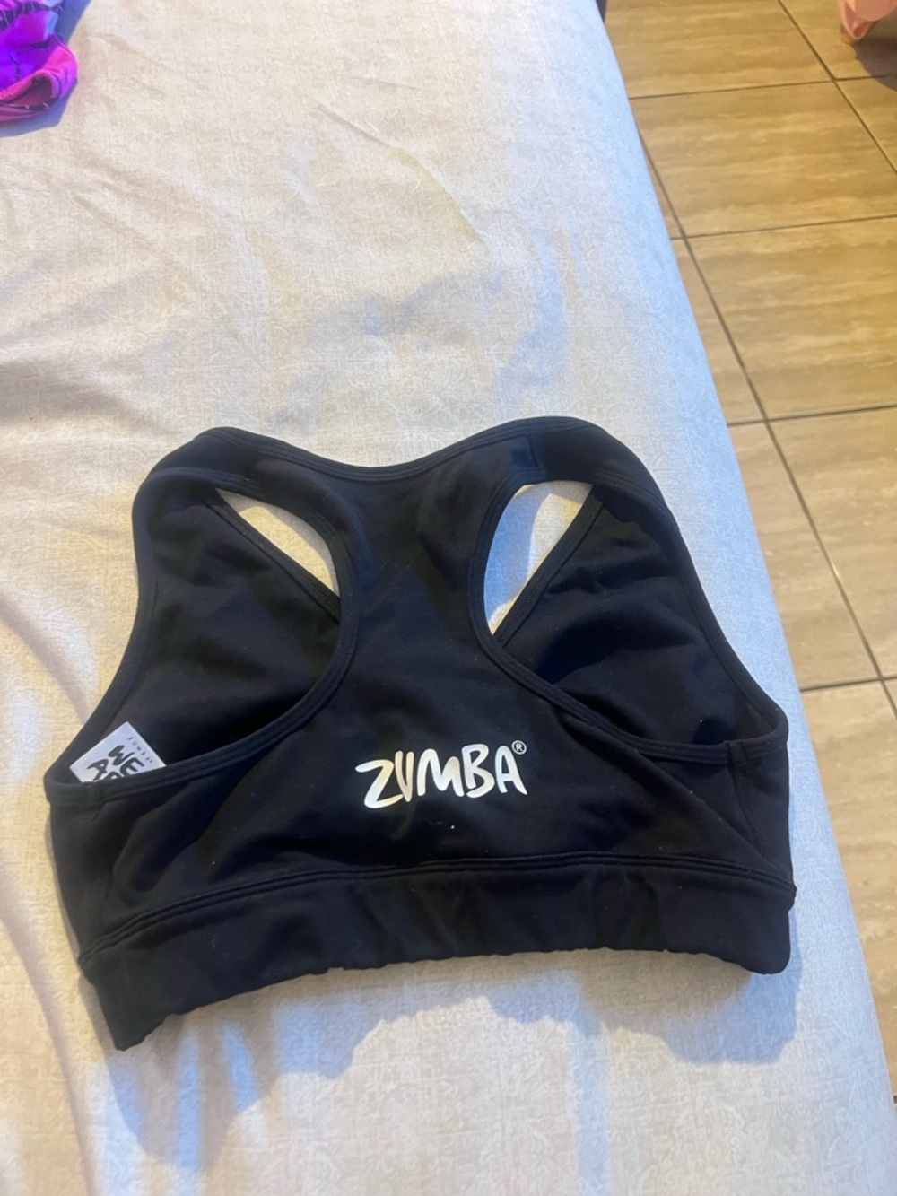 Zumba Fitness Black Muscle Tee with White Logo